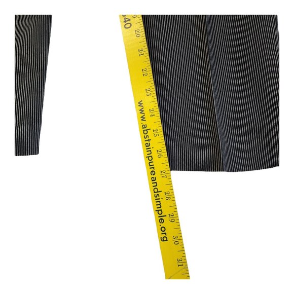 Worthington Women's Stretch Pants Flat Front Ankle Length Size 8 Black Striped - Picture 7 of 10